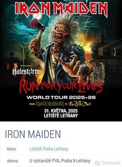 Lístky iron maiden Praha