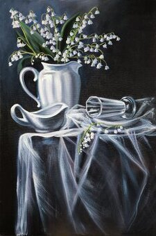 Obraz “Kytica z konvaliniek“ 40x60cm