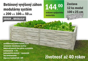 Modulárny vyvýšený záhon dekor bridlica ucelené zostavy