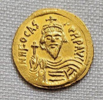 Zlatý solidus Phocas, 608-610, Byzantská ríša