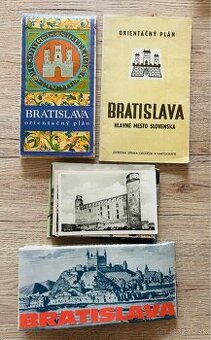 3x mapa Bratislavy 35x pohľadnica