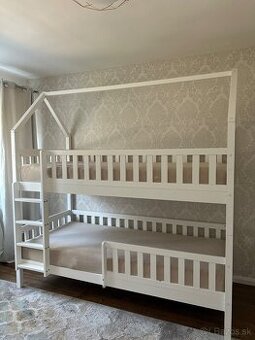 Domčeková poschodová posteľ 90x200