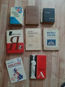 Slovníky angličtina  a ruský jazyk, učebnice ruštiny