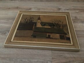Zarámovaný OBRAZ M.TVRDOŇ 65 ••• ROZMERY cca 54 x 42 cm