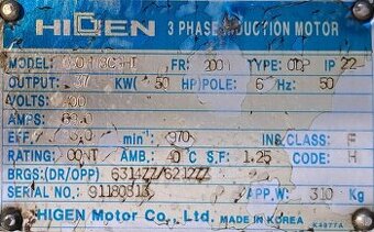 37 kw elektromotor s hydraulickou pumpou