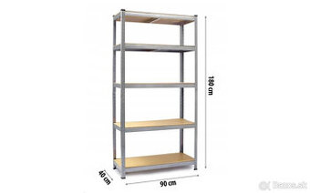 Regále 180x90x40 cm - pozinkované, 5 policové, 875kg nosnosť