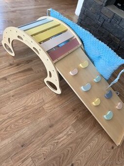 Elis design montessori hojdačka 5v1, doska2v1 - set pastel +