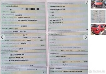 DACIA SANDERO 1.2 2013 predám MOTOR D4F F7, DVERE, PIATE DVE