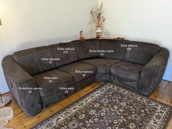 Rohová sedacia súprava+taburetka