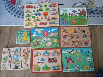 Drevené vkladacie puzzle