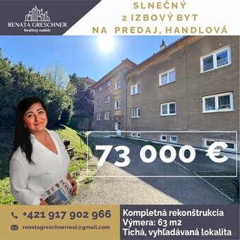 SLNEČNÝ 2 IZBOVÝ BYT NA PREDAJ, HANDLOVÁ