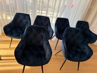 Na predaj modré čalúnené stoličky - 1