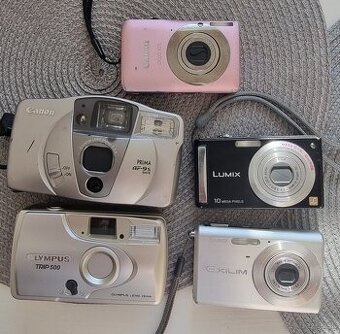 5 x fotoaparát Olympus, Canon, Panasonic, Casio