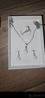 Set zlato 585 14k - prsten, nahrdelnik, nausnice