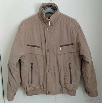 Mužská hnedá, krémová, béžová  bombera, vetrovka