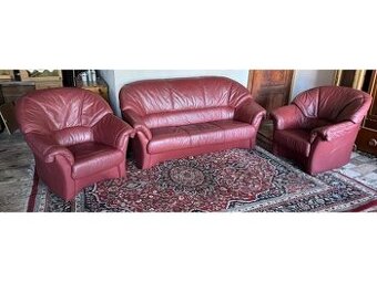 Kožená sedací souprava 3+1+1, 3127