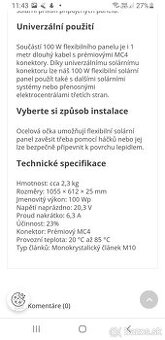 Ecoflow flexibilný solárny panel 100w