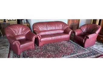 Kožená sedací souprava 3+1+1, 3127