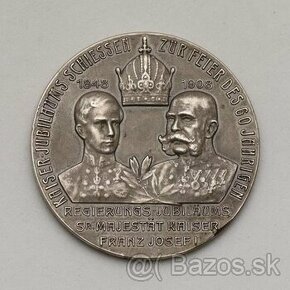 Strieborná Medaila FJ I 1908 - Jubilejné Streľby Bolzano