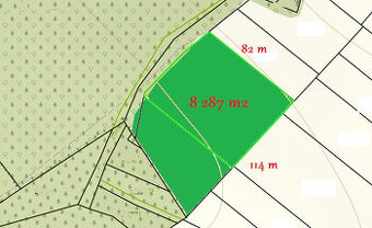 Veľký slnečný pozemok 8 287  m2, 11 km od  B. Bystrice