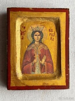 Dřevěná ikona svaté Barbory