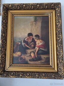 Deti hrajúce kocky -  signatovane