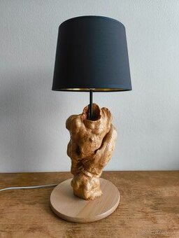 Drevená stolná lampa - samorast 02