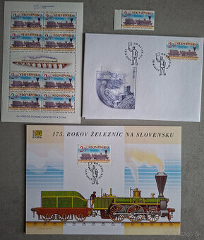 Fdc, známky 175 rokov železníc
