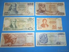 Bankovky ŘECKO - 50-5000 Drachma 1970-1996