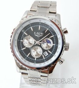 LIGE 8989 Chronograph - pánske luxusné celokovové hodinky