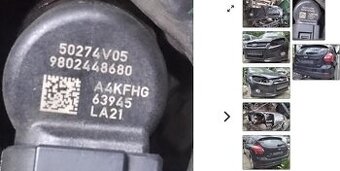 Ford Focus 1.6 TDCI 2012 predám TRYSKY 9802448680, 50274V05,