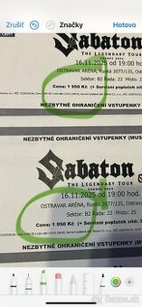 Sabaton 2 ks Sedenie sektor b2