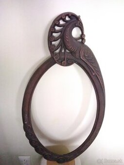 Starý zliatinovy rám zrkadla- páv