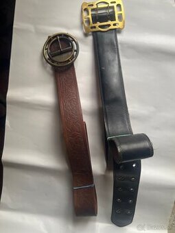 Kožený opasok hnedý 100cm čierny 110cm cena kus 10€