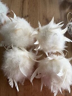 Vianočné luxusné gule s perím-NOVÉ