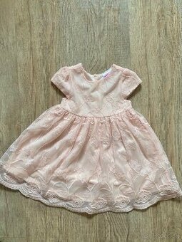 Marhuľové šaty s kvetinovým vzorom veľ. 86