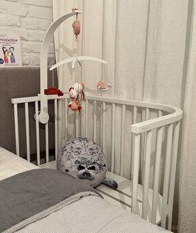 Detská postielka k posteli BOXSPRING biela + príslušenstvo