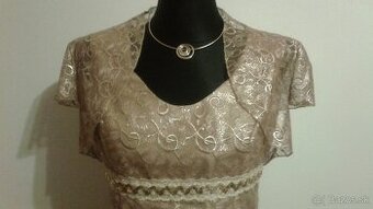 Zlaté šaty s bolérkom, veľ. 40, nové