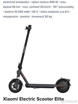 Elektricka kolobezka Xiaomi