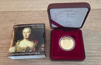 Zlatá zberateľská minca 100 € Korunovacia Marie Terezie 2016