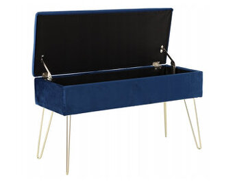 Zamatová taburetka s odkladacím priestorom