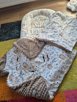 Hniezdo pre bábätko + deka do sedačky + vankúšik