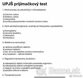 Modelové prijímačky medicína UPJŠ Košice