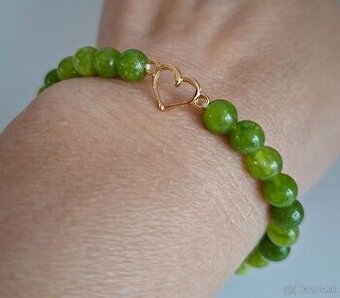 Náramok zo 6mm peridotu (olivínu)