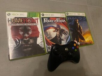xbox 360 ovládač + hry