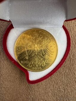 Predám zlatú mincu 100 Koruna 1915 - František Jozef I.