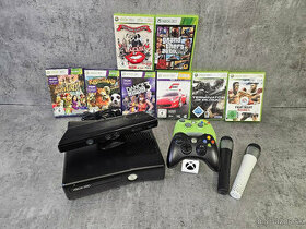 Xbox 360 Slim 250GB, Kinect, 2 ovládače, 2x mikrofón, 8 hier
