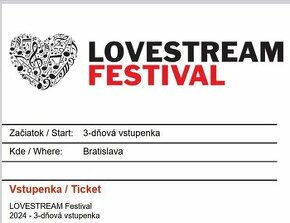 Lovestream 24 3-dňová vstupenka