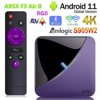 Nový TV Android BOX A95X F3 AIR II 4/64GB + Sweet TV 3M