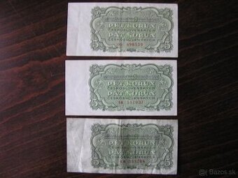 ČESKOSLOVENSKÉ BANKOVKY: 5-KORÚN-1961